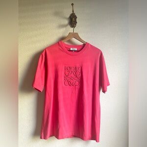 Loewe Pink Embroidered Anagram Tee